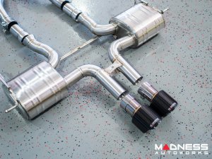 Jaguar F-TYPE Performance Exhaust System - MADNESS - 2.0L Turbo - Center Exit - Carbon Fiber Exhaust Tips Jaguar F-TYPE Performance Exhaust System - MADNESS - 2.0L Turbo - Center Exit - Carbon Fiber Exhaust Tips